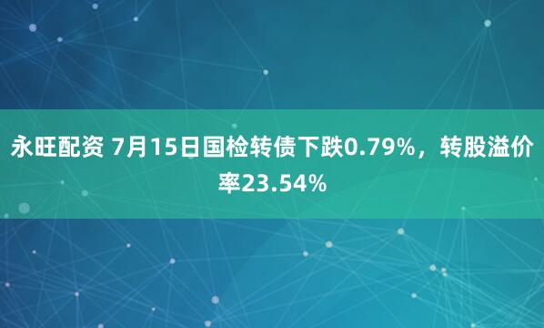 永旺配资 7月15日国检转债下跌0.79%，转股溢价率23.54%